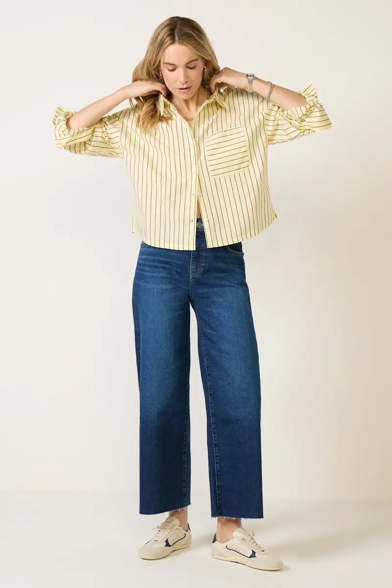 Women's Saige Wide Leg Crop Jeans 1