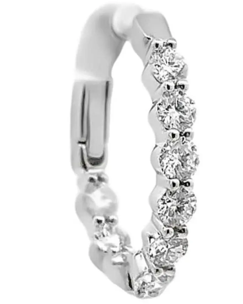 Women's Scalloped Edge Hoop Earrings In White Diamond 1