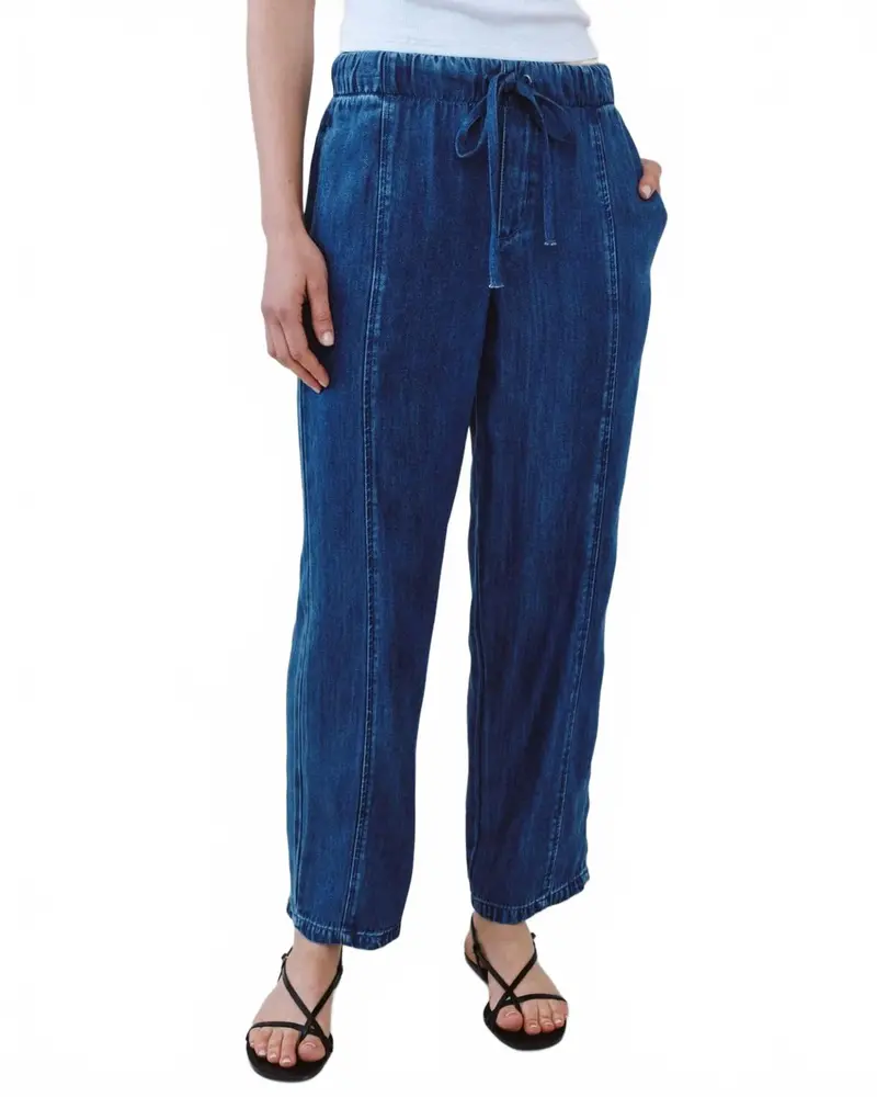 Women's Seamed Soft Barrel With Elastic Back Pants In Horizon Blue 1