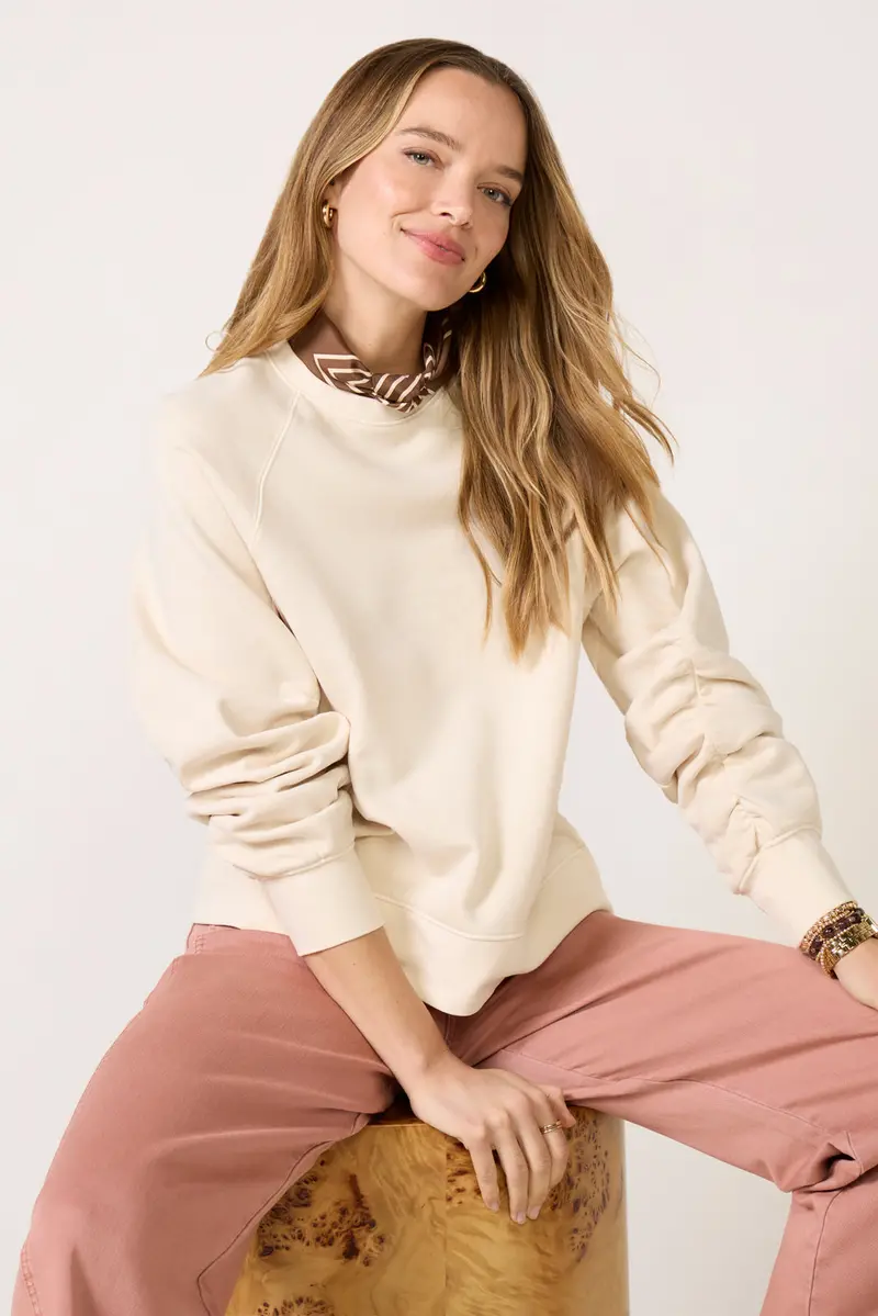 Women's Shirred Sleeve Sweatshirt 1