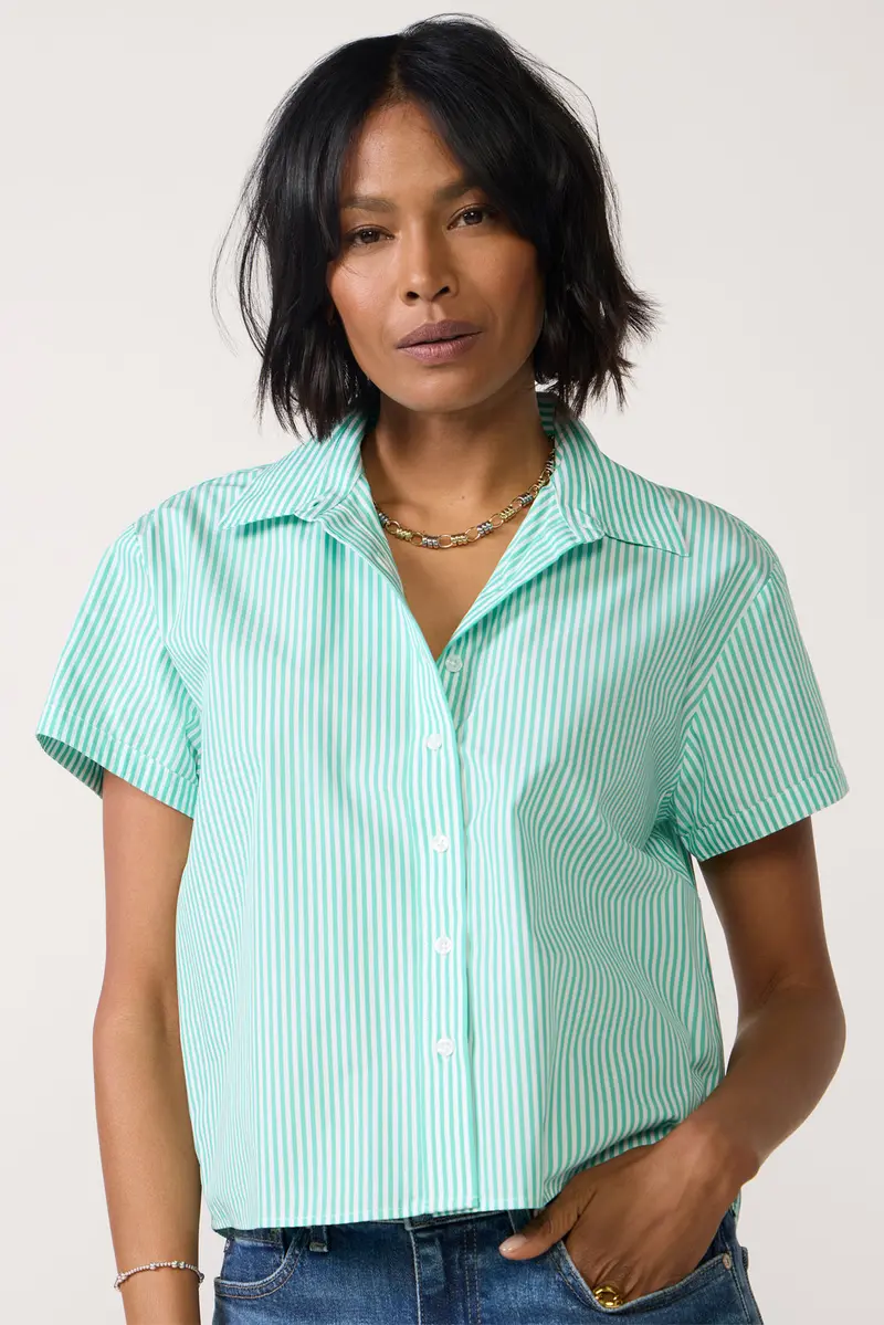 Women's Short Sleeve Boxy Shirt 1