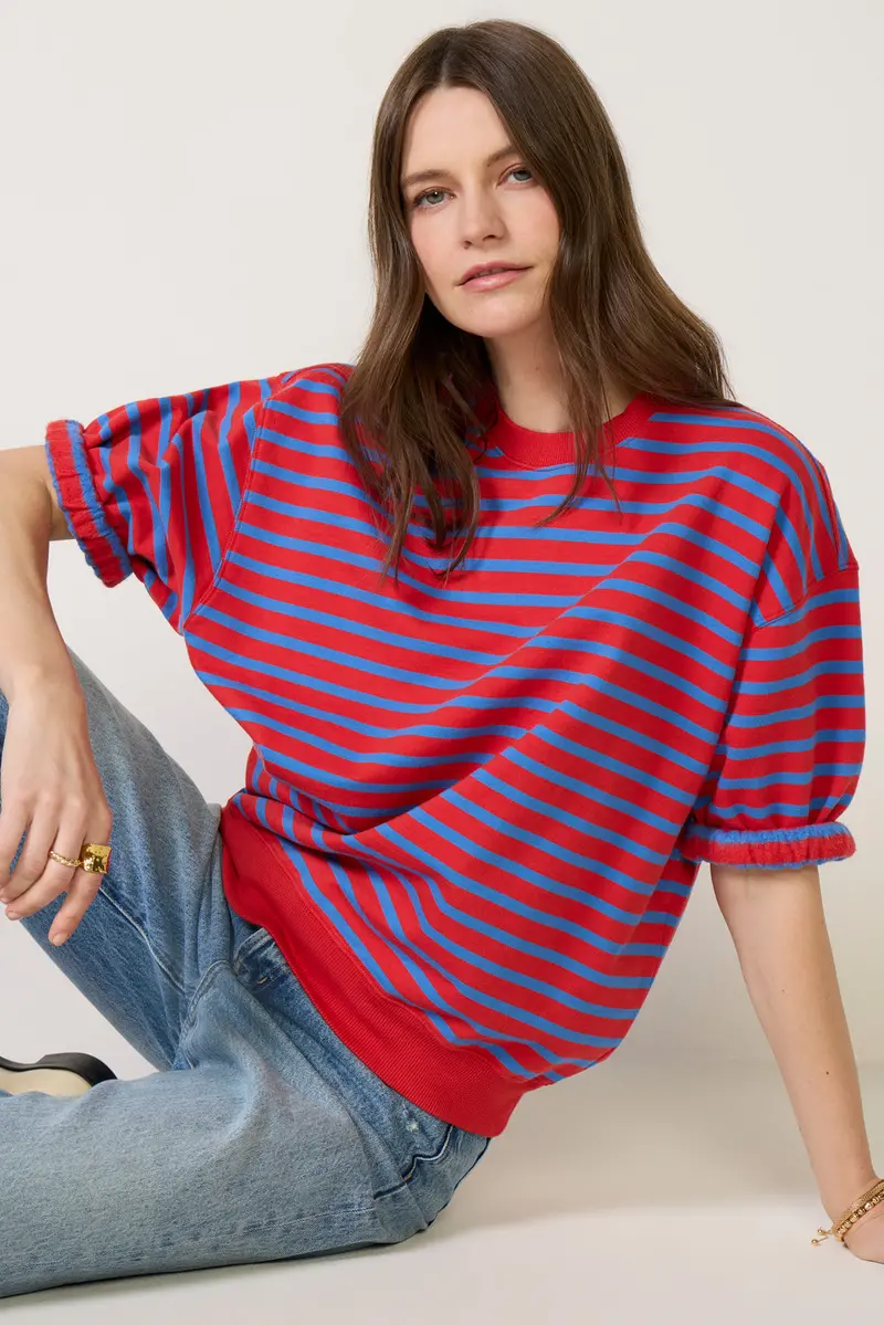Women's Short Sleeve Oversized Sweatshirt 1