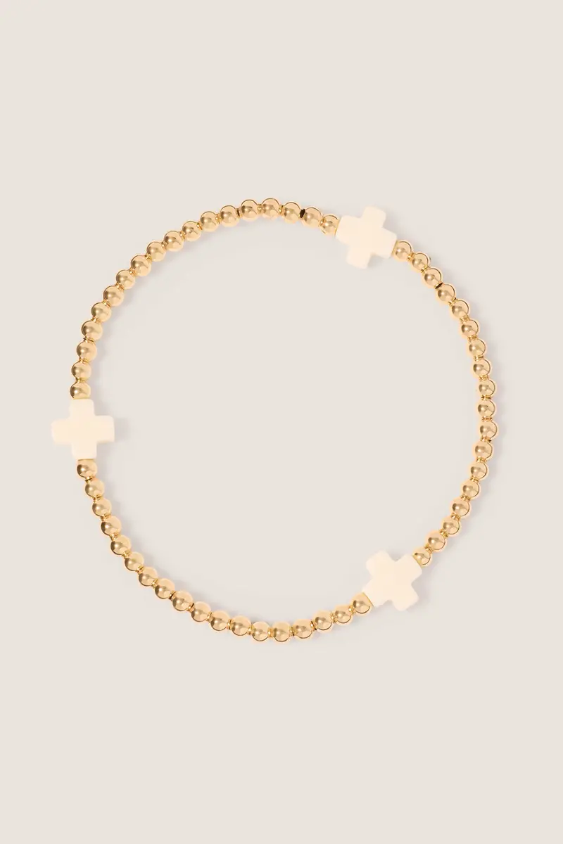 Women's Signature Cross 3Mm Gold Bracelet 1