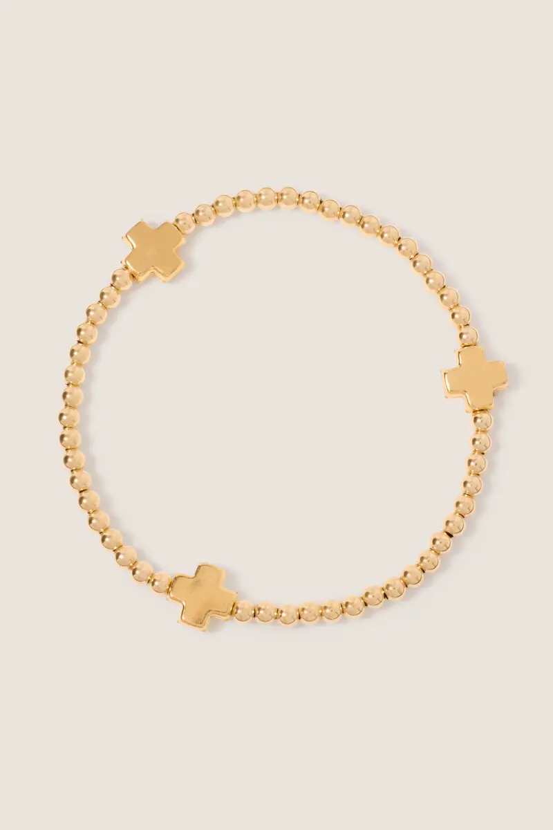 Women's Signature Cross 3Mm Gold Bracelet 1
