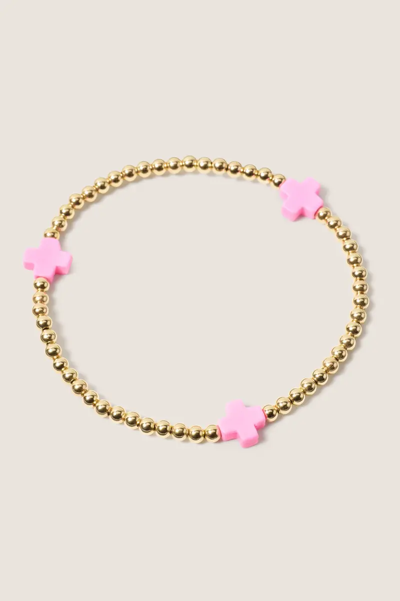 Women's Signature Cross 3Mm Gold Bracelet 1
