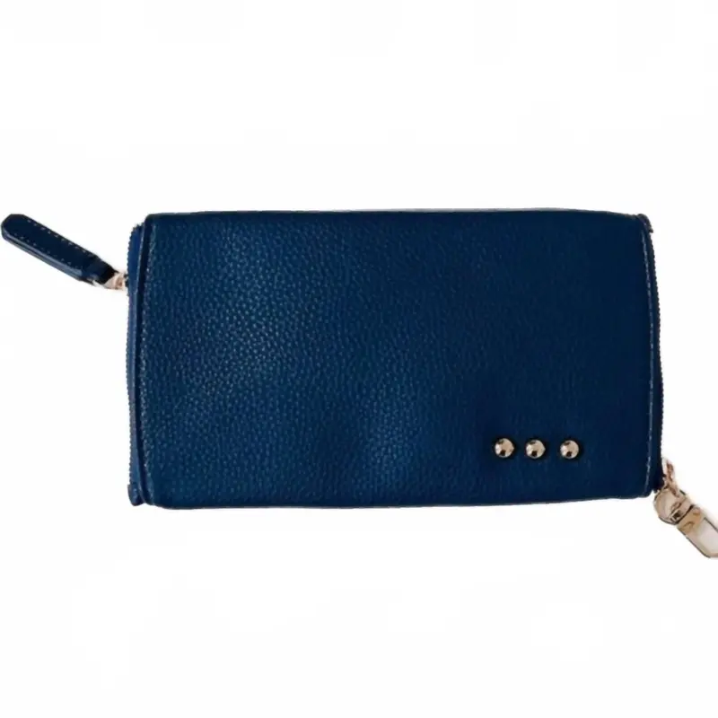 Women's Skyla 2-In-1 Glasses Case Holder In Navy Blue Vegan Leather 1
