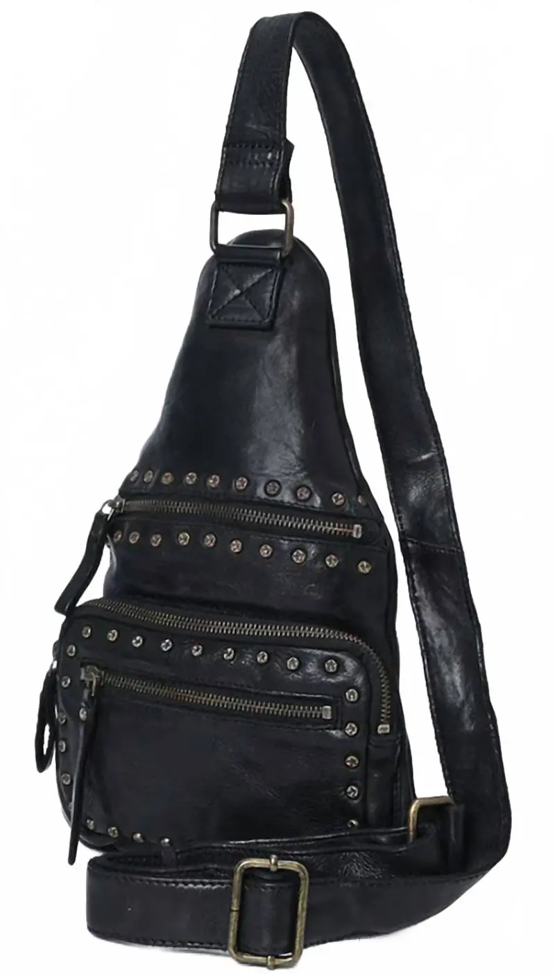 Women's Sling Genuine Leather Purse In Black 1
