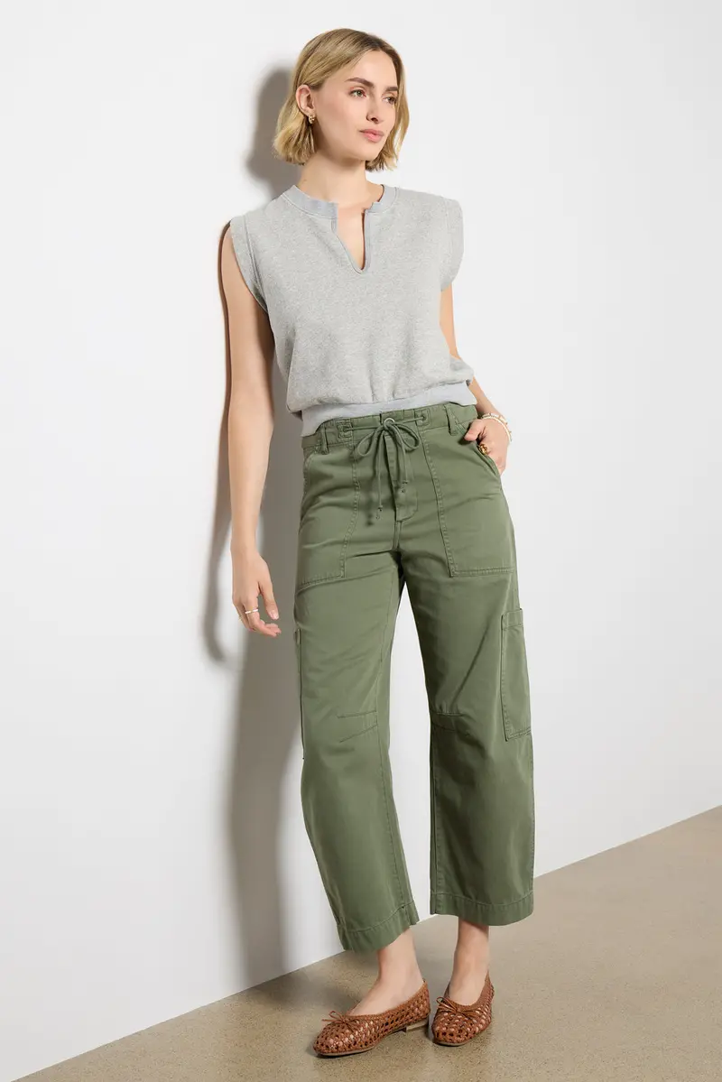 Women's Sloane French Terry Split Neck Top 1