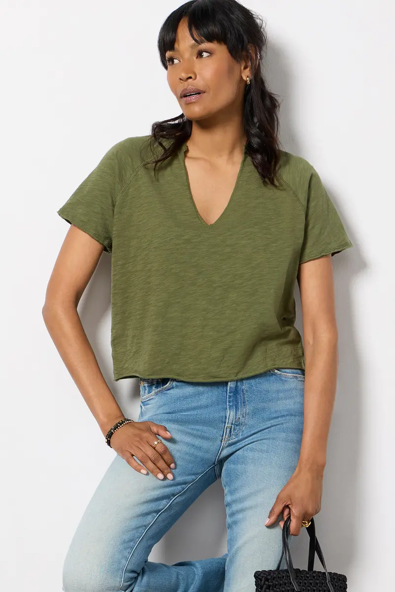 Women's Split Neck T-Shirt 1