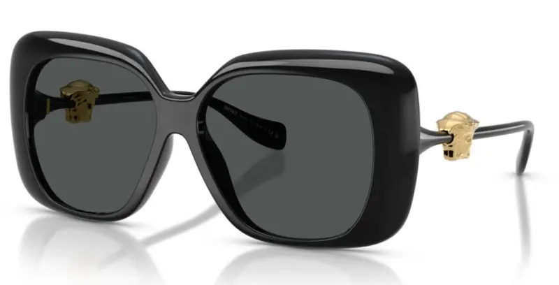 Women's Square Sunglasses In Black Dark Grey 1