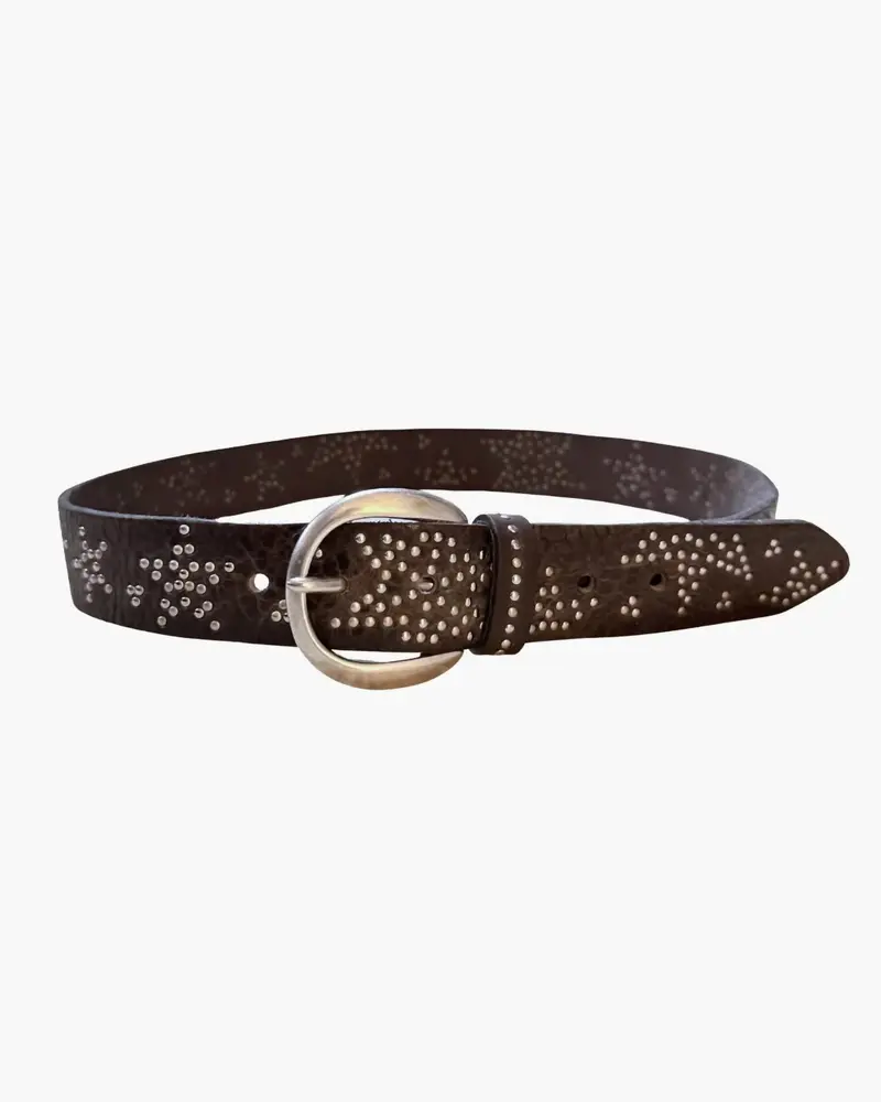 Women's Starleen Leather Belt In Anthracite Silver 1