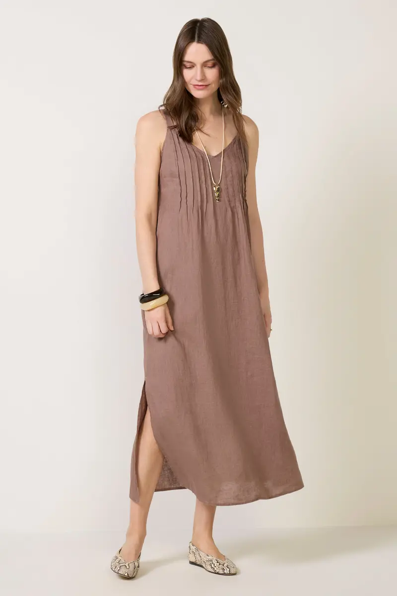 Women's Stella Linen Pintuck Dress 1