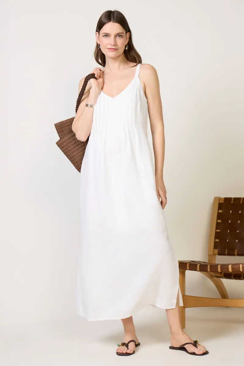 Women's Stella Linen Pintuck Dress 1