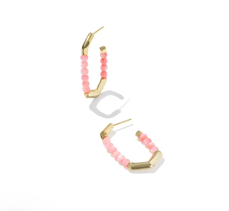 Women's Sylvia Hoop Earrings In Pink Chalcedony 1