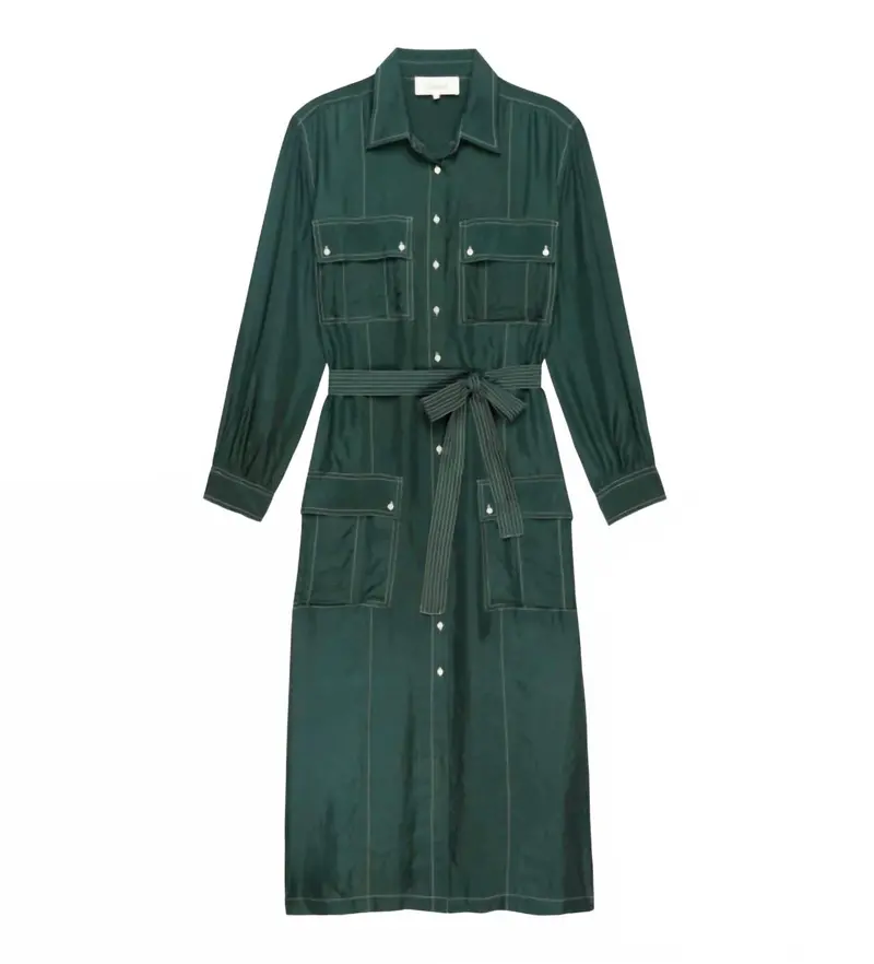 Women's The Cargo Dress In Deep Green 1