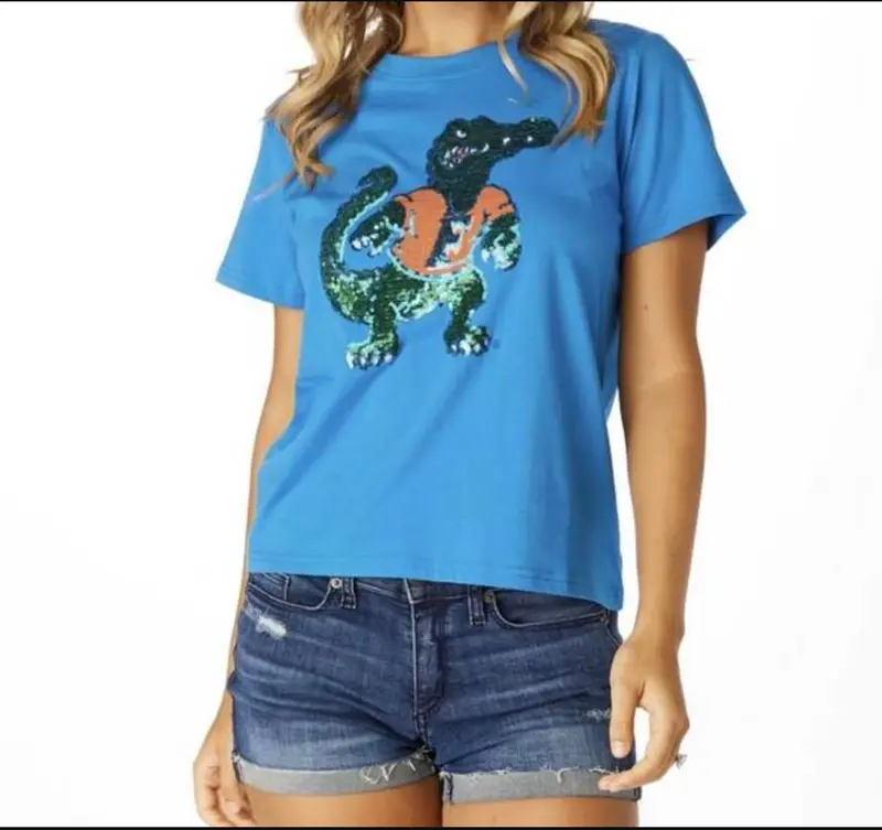 Women's The Florida Sequin Shirt In Blue 1