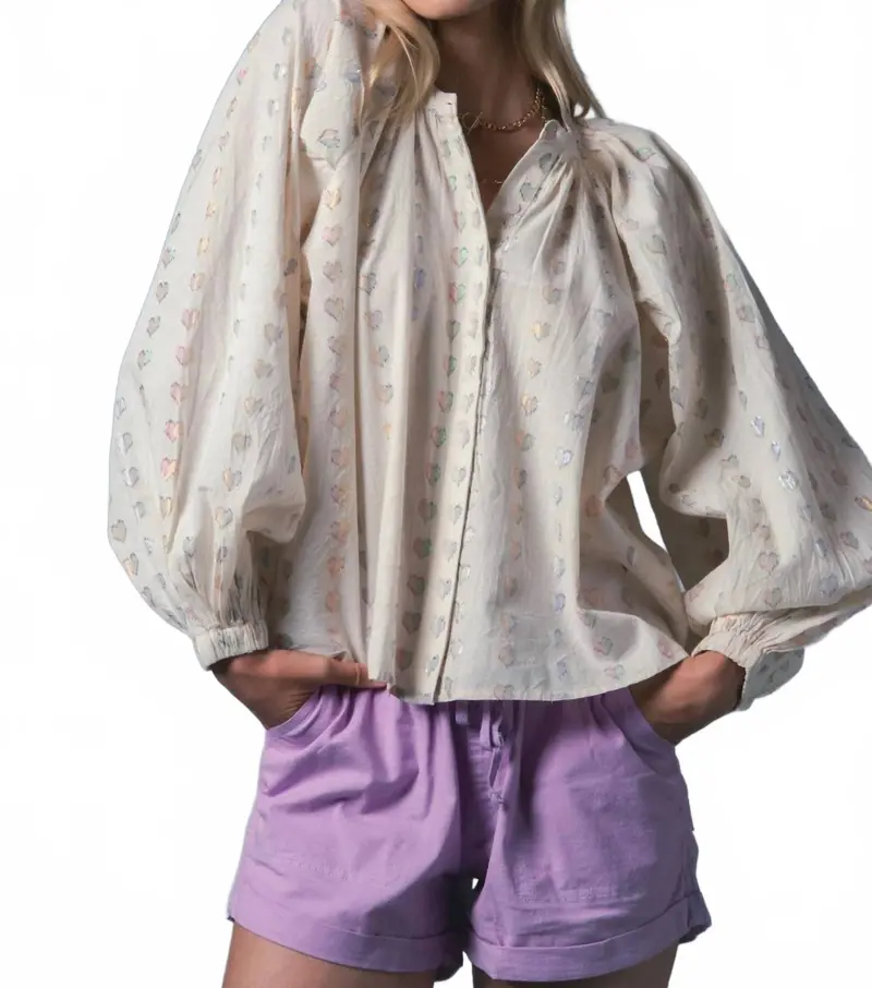 Women's The Minka Shirt In Lurex Hearts 1