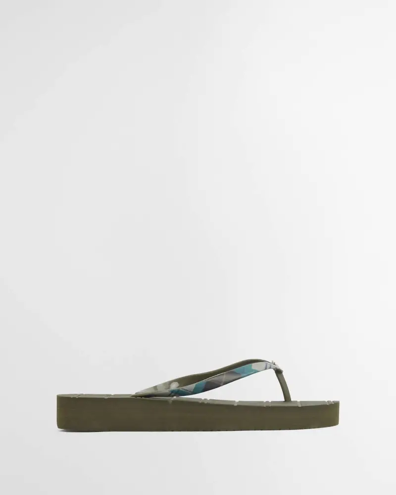 Women's Tilda Toe Post Flip Flop In Olive/Ancient Tartan 1