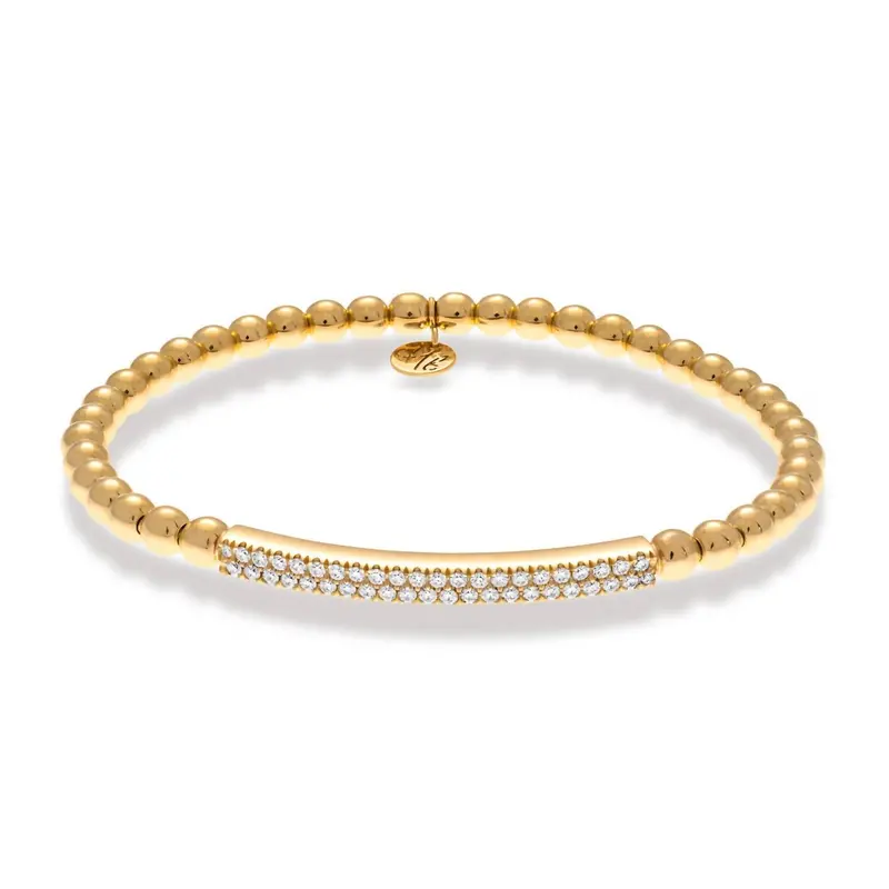Women's Tresore Diamond Bar Stretch Bracelet In Gold 1