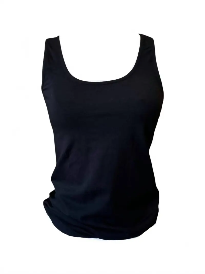 Women's U Neck Tank In Black 1