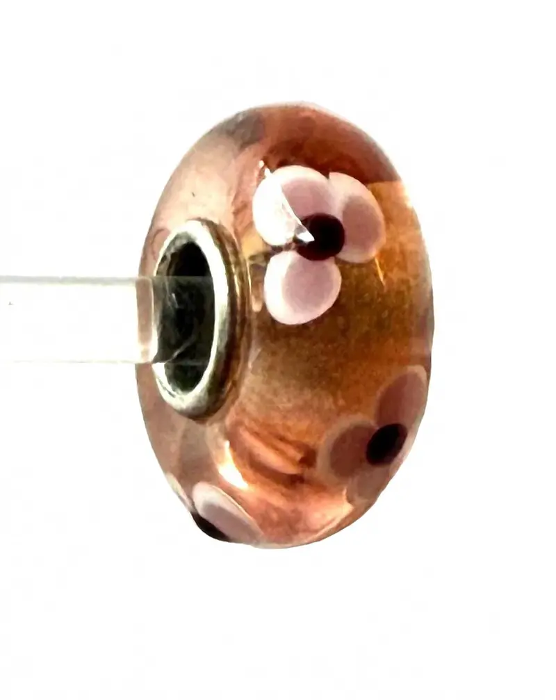 Women's Universal Unique Dot Flower Bead Charm In Peach/ Black 1