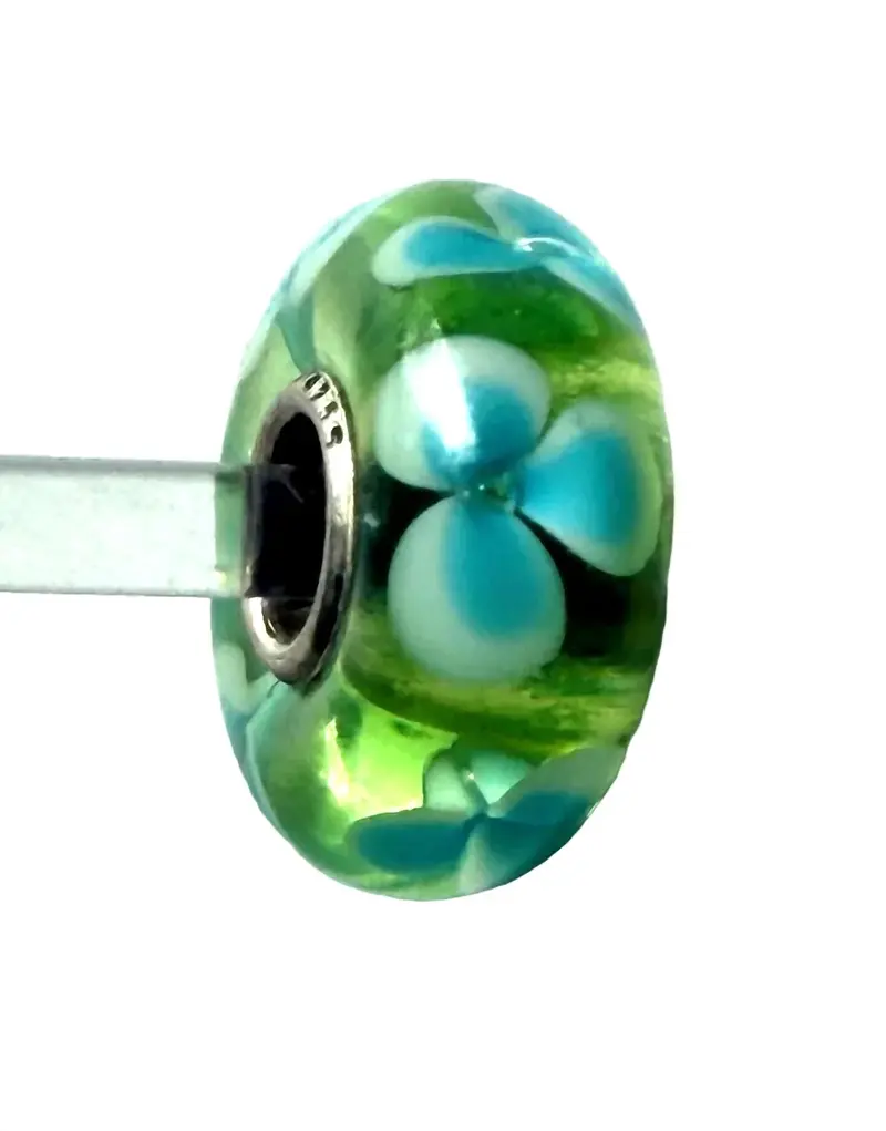 Women's Universal Unique Flower Bead Charm In Green/ Blue 1
