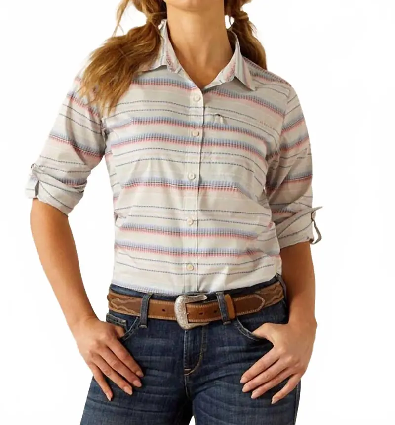 Women's Venttek Stretch Long Sleeve Stripe Shirt In Multi 1