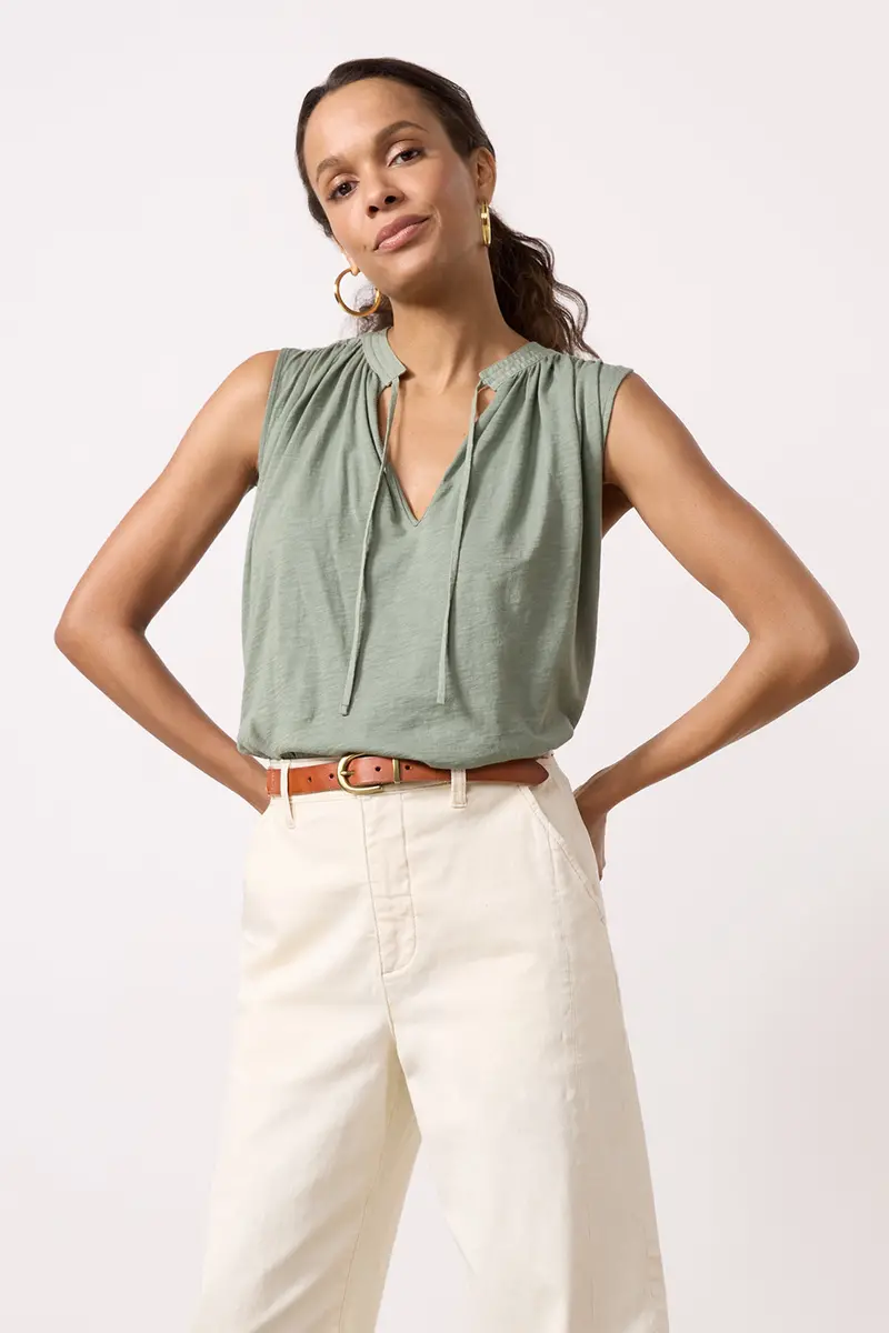 Women's Via Tie Front Tank Top 1