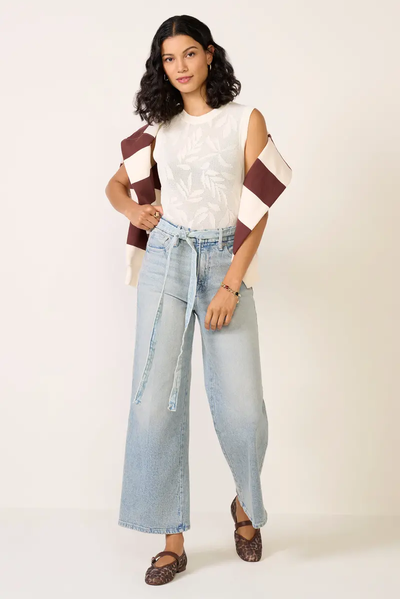 Women's Waist Palazzo Crop Jean 1