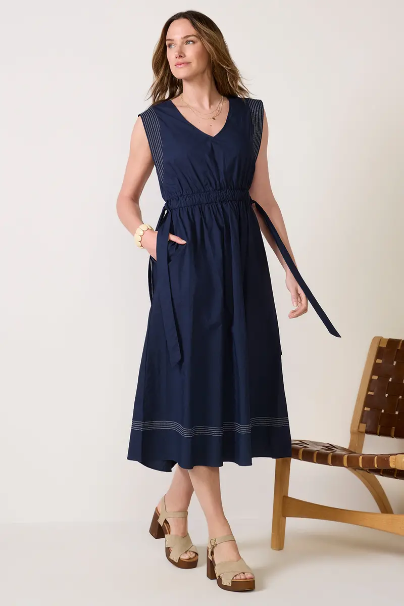 Women's Whitley Contrast Stitch Midi Dress 1