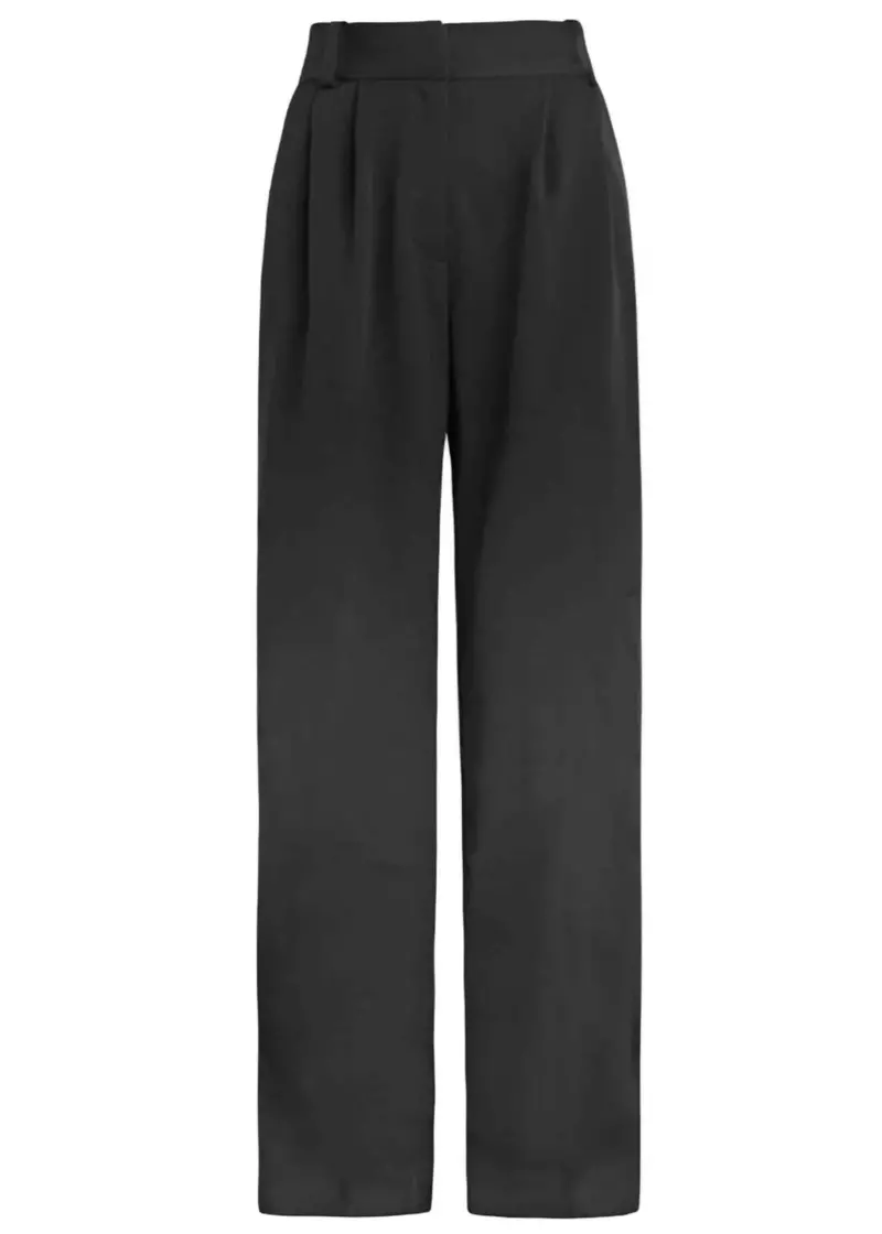 Women's Wide Leg Trousers Pant In Black 1