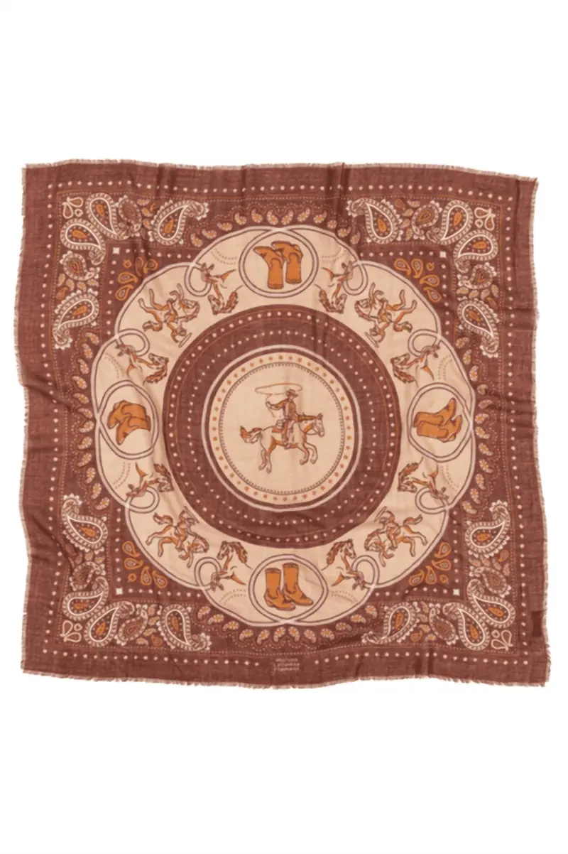 Women's Wool Blend Bandana In Rodeo Cappucino 1