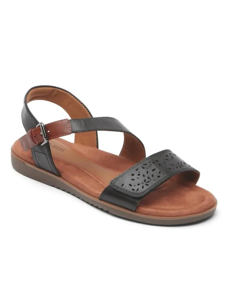 Women's Zion Sandal In Black Leather 1