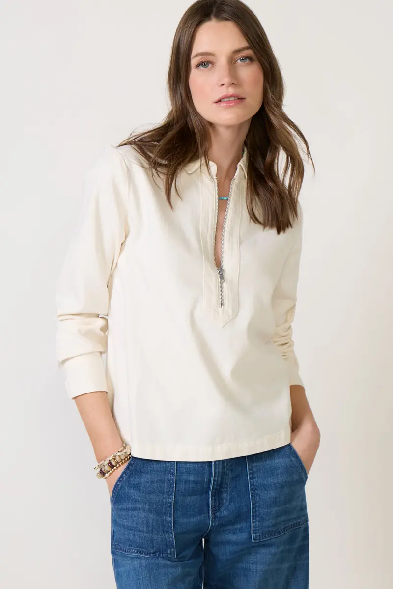 Women's Zip Front Pullover Top 1