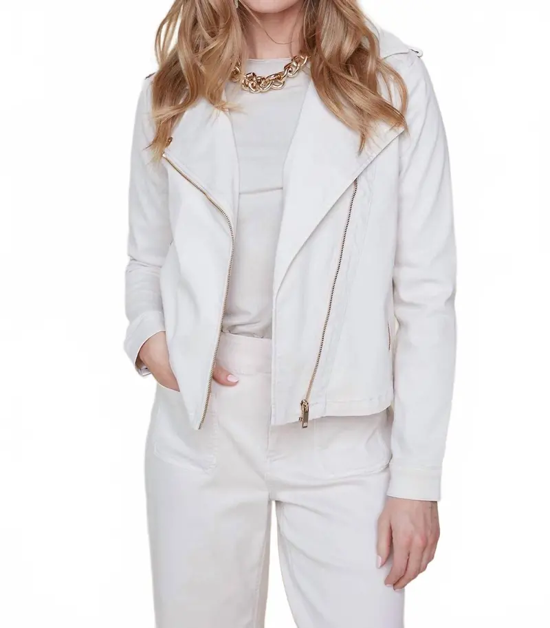 Woven Zip Jacket In Oyster 1