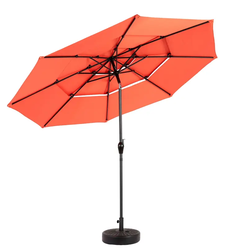 Wow Pioneer 10Ft 3 Tier Auto-Tilt Outdoor Patio Umbrella For Garden And Pool Use 1