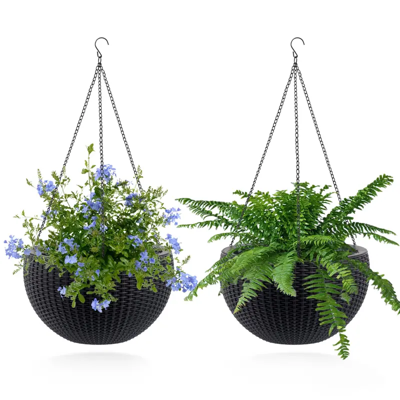 Wow Pioneer 13.4 Inch Hanging Planter Large Size For Indoor Outdoor Use Pack Of 2 1