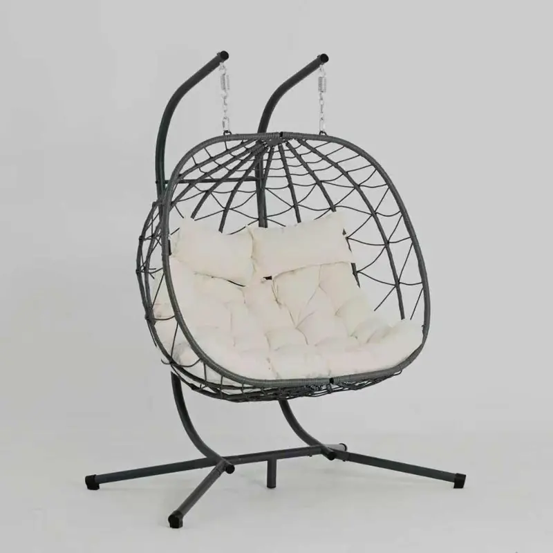 Wow Pioneer 2 Person Hanging Egg Chair With Stand For Indoor Outdoor Use 1