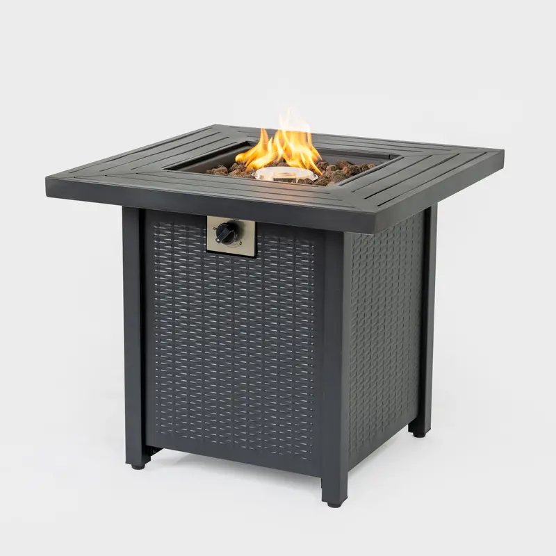 Wow Pioneer 28-Inch Square Propane Fire Pit Table Ideal For Outdoor Backyard Gatherings 1