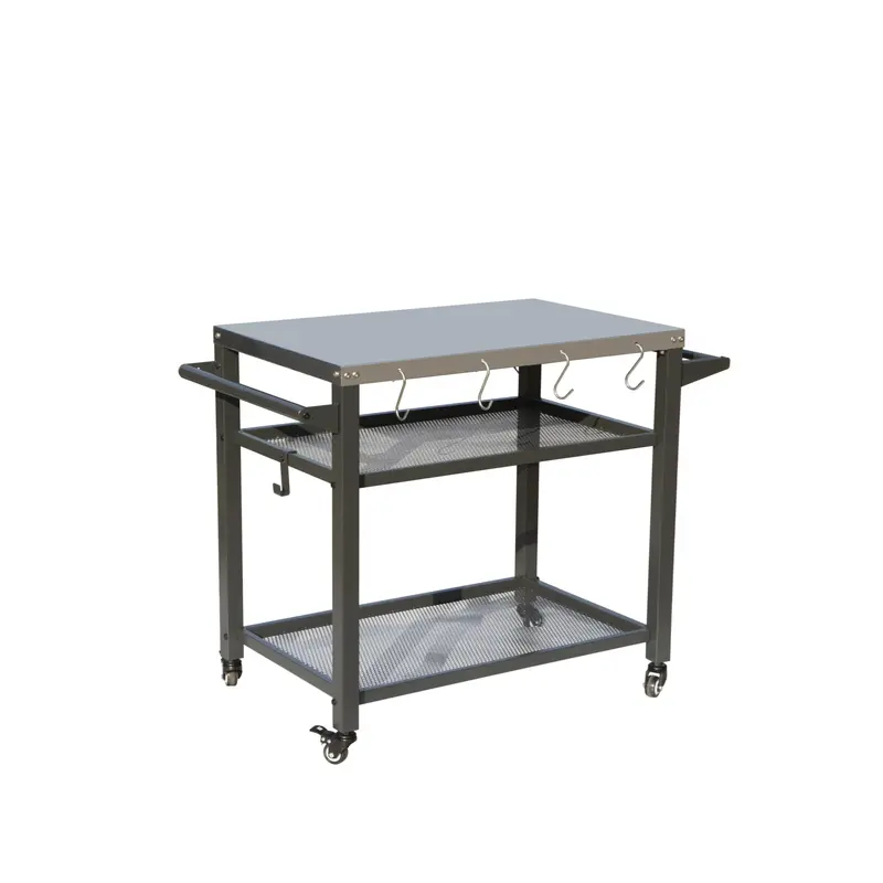 Wow Pioneer 3-Shelf Outdoor Grill Cart With Stainless Steel Top 1