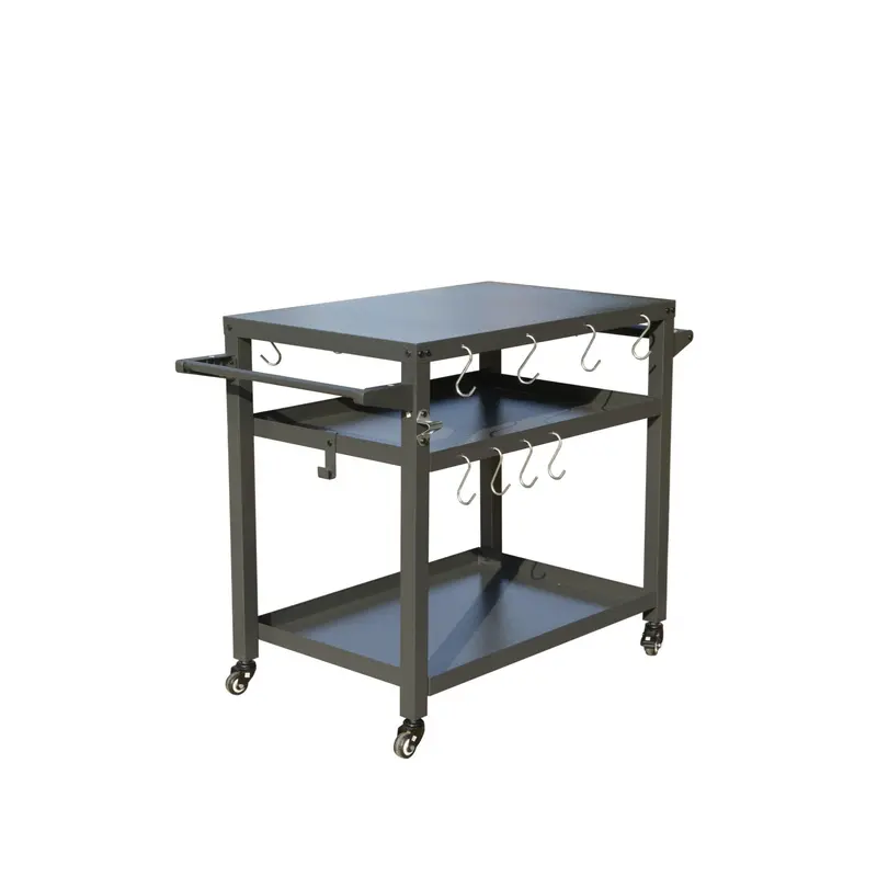 Wow Pioneer 3-Shelf Outdoor Grill Cart With Wheels And Prep Table 1