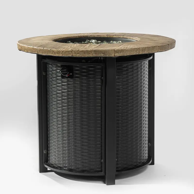 Wow Pioneer 30 Inch Round Propane Fire Pit Table For Outdoor 1
