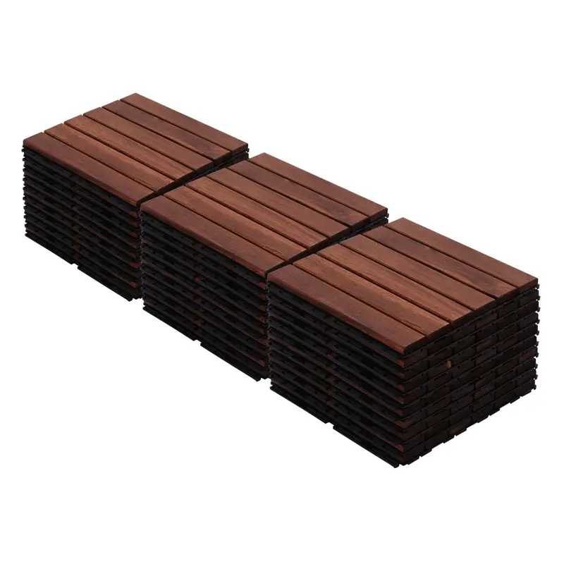 Wow Pioneer 30 Pack Interlocking Deck Tiles 12X12 Inch Striped Pattern Square Tiles 1