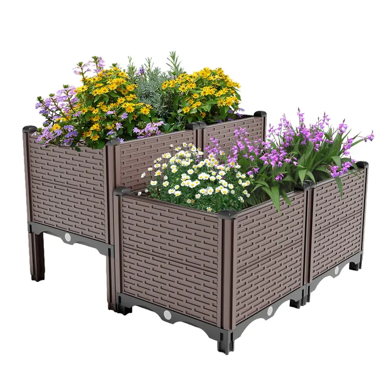 Wow Pioneer 31.5 Inch Square Raised Garden Planter Box 1