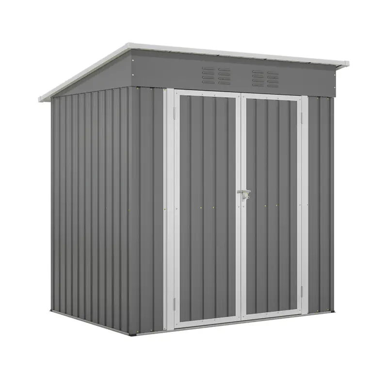 Wow Pioneer 6'X4' Outdoor Storage Shed For Garden Tools With Lockable Door Floor Frame 1