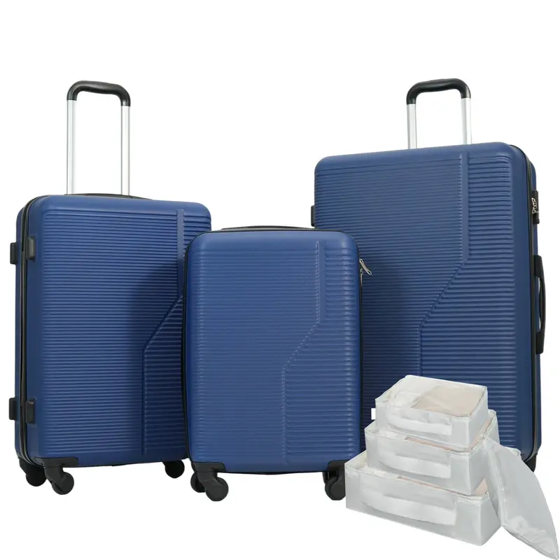 Wow Pioneer 7-Piece Multi-Size Travel Luggage Set With Organizing Storage Bags 1