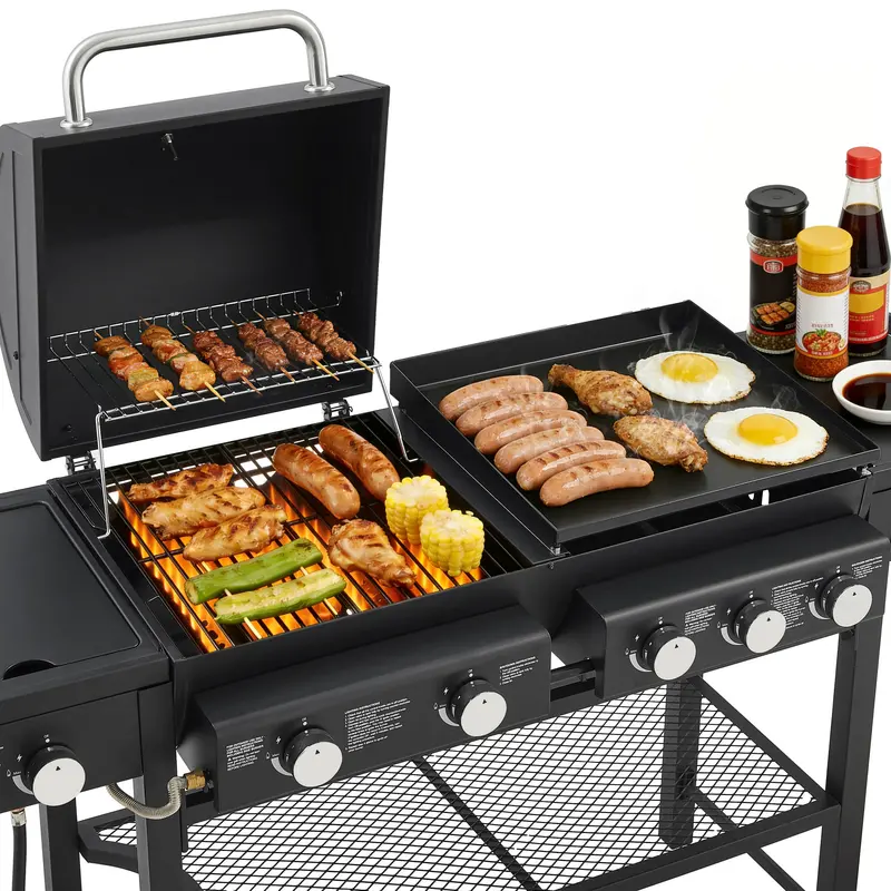 Wow Pioneer All-In-One Propane Gas Grill With Grilling And Griddling Functions 1