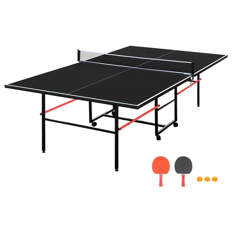Wow Pioneer Foldable Portable Mid-Size Table Tennis Table Set For Indoor Recreational Use 1