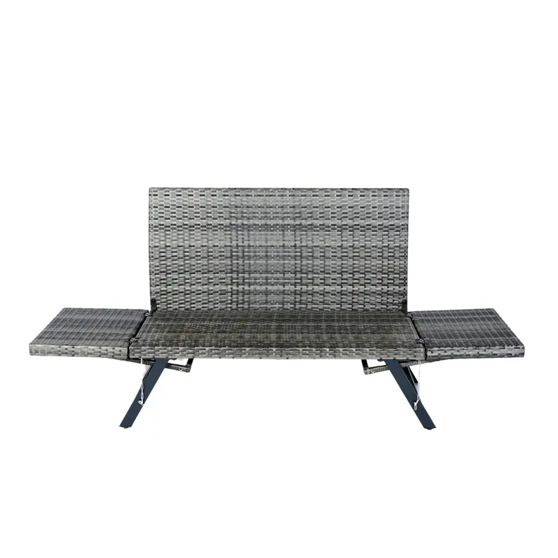 Wow Pioneer Foldable Wicker Outdoor Conversation Bench 1
