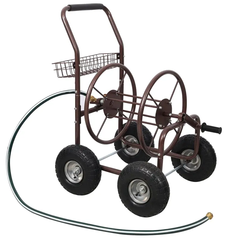 Wow Pioneer Hose Reel Cart With Wheels For Outdoor Yard And Garden Storage 1